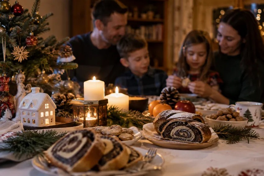 Božični večer za mizo, ko bi bil 24. december na Madžarskem praznik