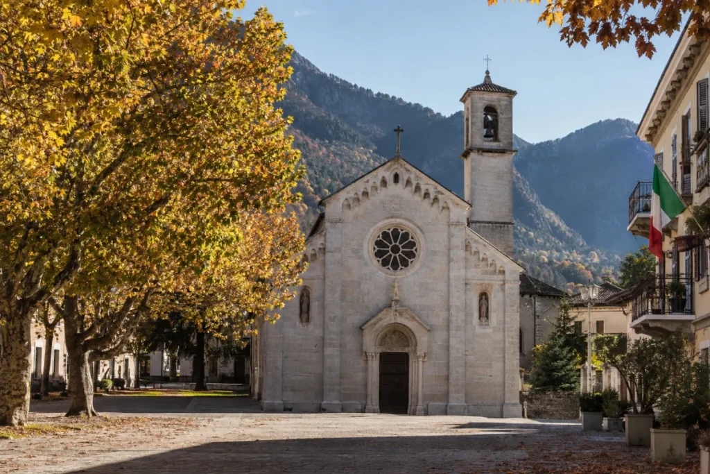 Cerkev na italijanskem trgu na praznik svetega Frančiška 4. oktobra